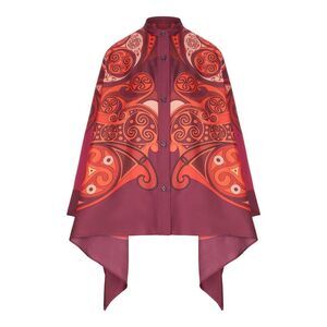 La Double J Women Oversized Printed Silk Shirt With An Asymmetric Hem